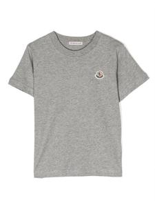 Moncler Enfant футболка с нашивкой-логотипом, серый