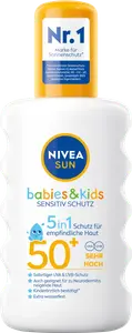 Солнцезащитный спрей для детей чувствительный защита и усиление Уход SPF 50+ 200мл NIVEA