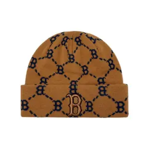 MLB Вышитая вязаная шапка унисекс коричневая, Brown