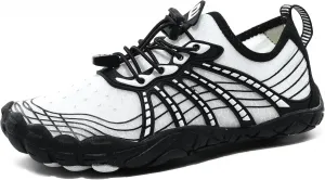 Водные обувь для женщин и мужчин, быстро сохнущая обувь босиком, речная обувь для активного отдыха и спорта ZOOFLEX, черно-белый