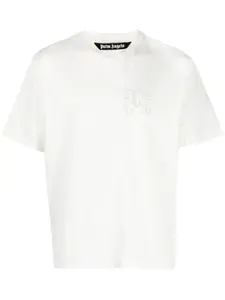 Футболка с вышитым логотипом PALM ANGELS, нейтральный