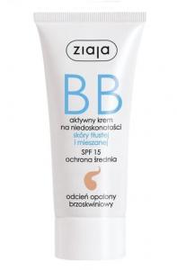 Активный крем для несовершенств, оттенок загорелого персика, SPF15, 50 мл Ziaja, BB