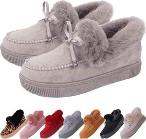 Женские ботинки с круглым носком, толстой подошвой, ортопедической поддержкой свода стопы, утепленные шерстью и хлопком Sopaeduon, 5 Grey