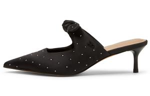 CHARLES&KEITH Женские тапочки Composite Sole с закрытым носком, 5,5 см, Black Textured