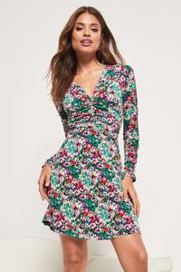 Мини-платье из джерси со сборкой спереди Lipsy