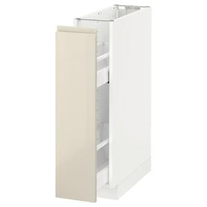 Базовый шкаф/выдвижная фурнитура METOD IKEA, 20x60x80 см, цвет white/voxtorp high-gloss light beige