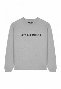 Свитшот унисекс оверсайз с вышивкой на тему брака Mira Paris, Mottled Grey