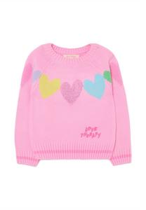 Джемпер OVS REGULAR FIT PULLOVER WITH HEART MOTIFS, Yellow/Pink/Light Pink