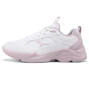 XTEP Низкие, износостойкие, амортизирующие повседневные туфли, женские, белые, розовые