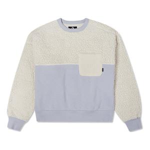 Свитер splicing lamb's wool round neck pullover milk white hoodie Converse, белый