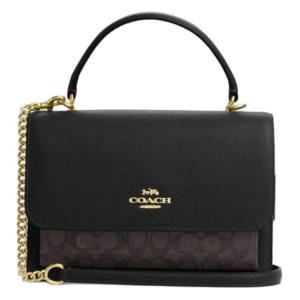 COACH Клатч на одно плечо из лакированного холста среднего размера