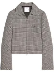 Courrèges куртка на молнии с узором Prince of Wales, черный