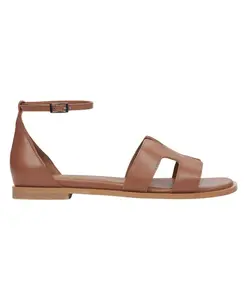 Коричневые кожаные сандалии на закрытом каблуке Estro, коричневый