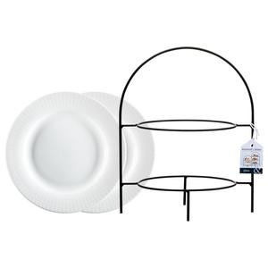 Двухъярусная сервировочная подставка Tjäna в черно-белом цвете с тарелками Ritzenhoff Breker, черный/белый