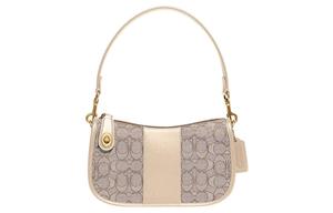 COACH Сумка через плечо из ткани с кожаными вставками