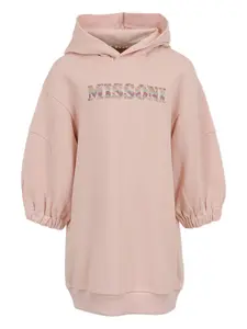 Декорированное платье с капюшоном Missoni Kids, розовый