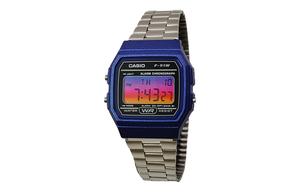 CASIO Мужские часы Retrofit Series с кварцевым механизмом, стальной браслет, черный циферблат