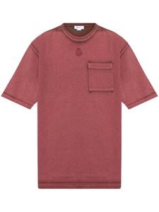 Alexander McQueen футболка с вышитым логотипом, красный