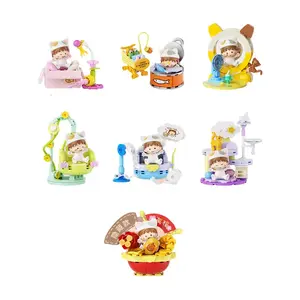 Слепой бокс Cherry Bun Clip Flock Little People New Year Meow, одиночный мистический бокс/полный бокс 6 шт JAKI