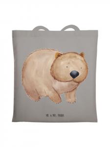 Mr. & Mrs. Panda Сумка-шоппер с изображением вомбата без надписи, светло-серый