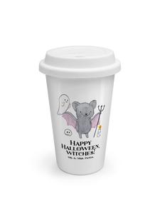 Кружка на вынос с надписью Ведьмы на Хэллоуин на белом фоне Mr. & Mrs. Panda