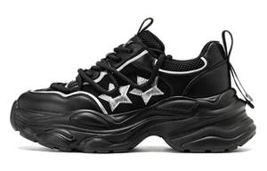 AOKANG Низкие массивные кроссовки женские, черные, серебристые