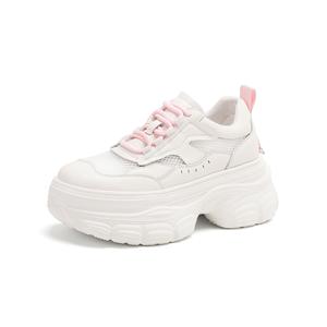 Низкие массивные кроссовки 7,5 см женские HARSON, бело-розовые