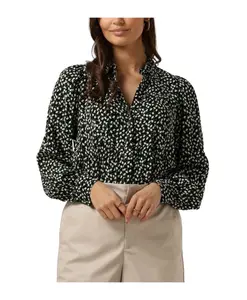 Блузка с длинными рукавами и цветочным узором Y.A.S, черный