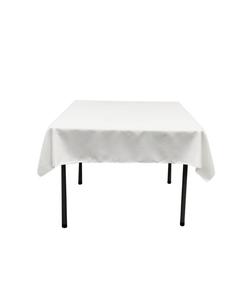 Квадратная скатерть 52x52 дюйма из прочного полиэстерового поплина, идеально подходит для обедов и мероприятий Slickblue, White