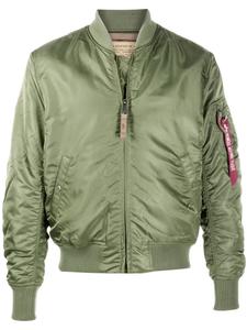 Alpha Industries бомбер MA-1 с отделкой в рубчик, зеленый