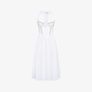 Платье миди House Of Cb Emilia из хлопка на шнуровке, белый