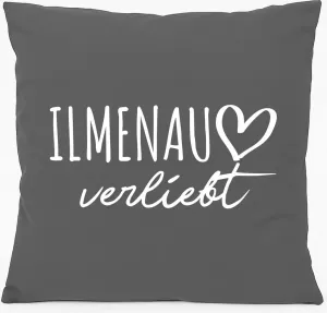 Подушка для дивана Huuraa Ilmenau in love Gift 40x40см с наполнителем Steel Grey хлопок Сувенир Ilmenau Hellweg Druckerei