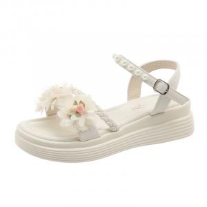 Puppytown Женские сандалии на одной застежке экрю, цвет Ecru