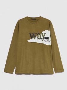 Sisley Футболка с длинными рукавами цвета хаки