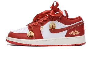 Air 1 Противоскользящие Износостойкие Низкие Винтажные Баскетбольные Кроссовки Мужские Настоящий Красный Jordan