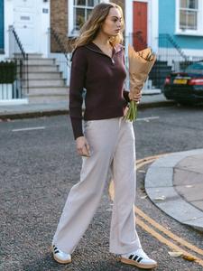 Джемпер из рубчатого трикотажа на молнии Chelsea Peers, темно-коричневый