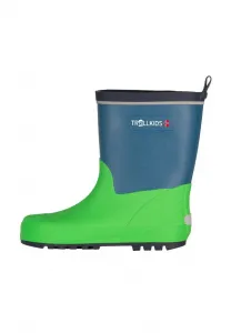 Резиновые сапоги для люсефьорда Trollkids, Dark Marine/Fresh Green/Mystic Blue