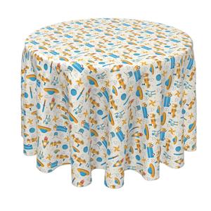 Круглая скатерть, 100% полиэстер, круглая 90 дюймов, детские игрушки