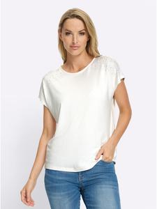 Рубашка с короткими рукавами цвета экрю Heine