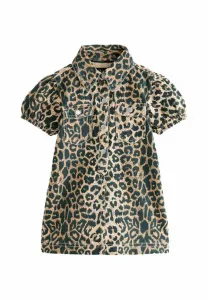 Джинсовое платье прямого кроя с пышными рукавами для юной джеки Smallsaints, Leopard