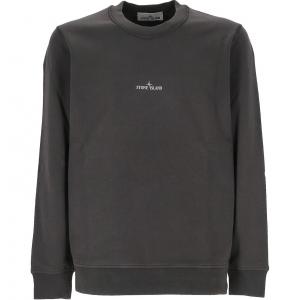 Свитшот с принтом логотипа STONE ISLAND, серый