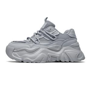 SUPEREDGE Серые мужские противоскользящие и износостойкие массивные кроссовки низкие, цвет Gray