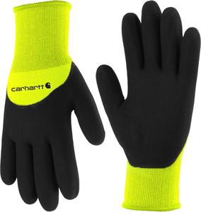 Мужские термоперчатки Carhartt A700G с полным покрытием из нитрила и защитой от влаги, High Vis Lime