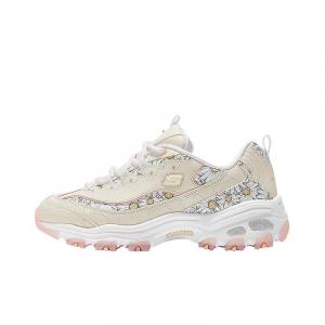 Skechers Женские повседневные туфли DLITES Low Top, бежевые, белые, розовые