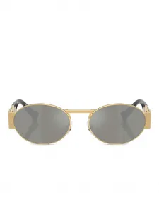Солнцезащитные очки в овальной оправе Versace Eyewear, золотой