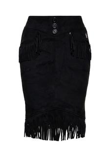 Юбка до колена Queen Kerosin, черный