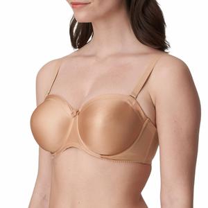 Сатиновый бюстгальтер без бретелей в цвете коньяк PrimaDonna, Cognac