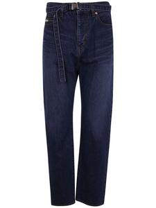 Sacai прямые джинсы с поясом, синий
