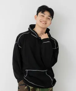 Худи с цветной строчкой (для взрослых) Chil2, цвет Black