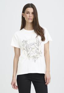 Футболка PULZ Print T-shirt, Bright White/Off-White
